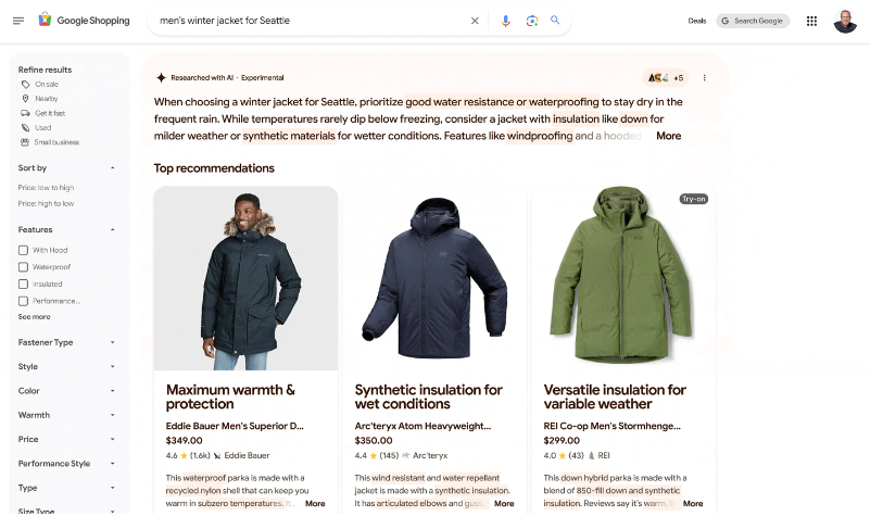 AI in Google shopping